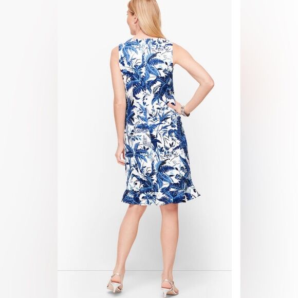 Talbots Floral A-Line Dress 
SATEEN FLOUNCE HEM FLORAL A-LINE DRESS - Picture 3 of 7
